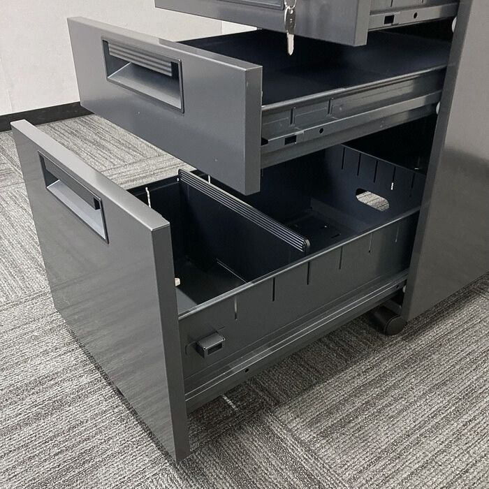 プラス LEEDシリーズ 3段ワゴン SP-046SC-B3 DGY W396×D577×H603