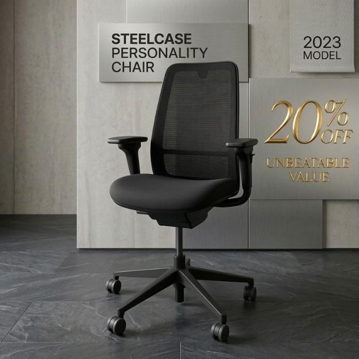 Steelcase パーソナリティ・プラスチェアシリーズ オフィスチェア ブラック 2023年製 中古 ※SALE品