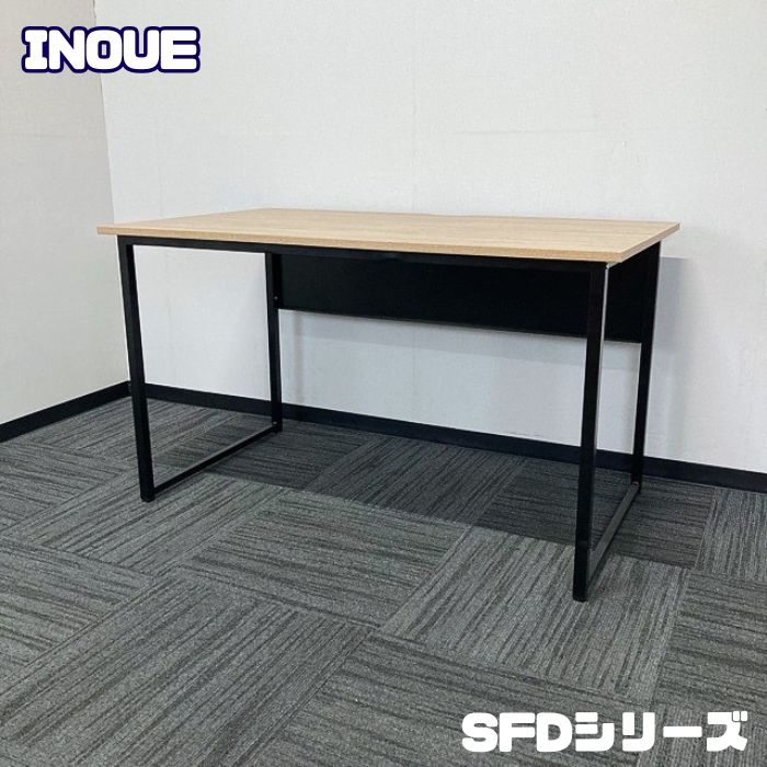 井上金庫 SFDシリーズ 平デスク SFD-127 W1200×D700×H700 天板：フォレスト/本体：ブラック 中古 ⑳